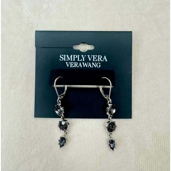 Simply Vera Vera Wang Silver Tone Simulated Gem Linear Drop Earrings - Picture 3 of 5